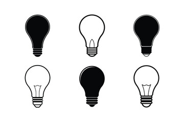 Simple Edison Light Bulb Vector Silhouette