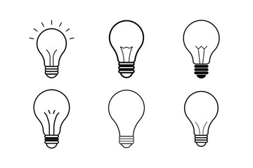 Vintage Bulb Icon Vector Silhouette