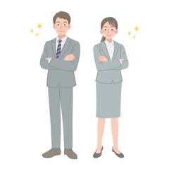 自信にあふれるビジネスパーソンの男女