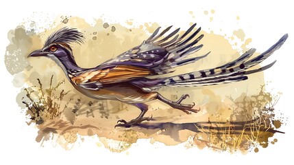A Desert Road is Crossed with Cartoonish Speed by a Roadrunner