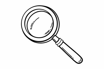 magnifying glass on white background