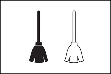 Broom Bold Outline Silhouette
