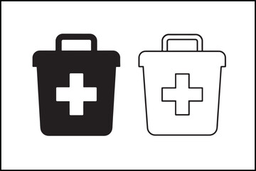 Obraz premium First Aid Kit Minimal Icon Design
