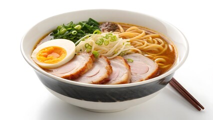 chicken noodle soup with rice on a white background
