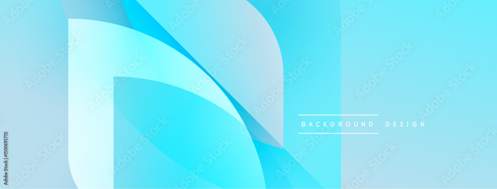 Poster abstract blue gradient shapes create modern background. smooth curves, layered design, light effect 
