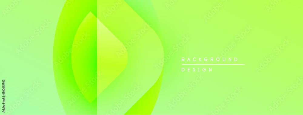 Leinwandbilder bright green abstract background. overlapping shapes create dynamic visual effect. minimalist design