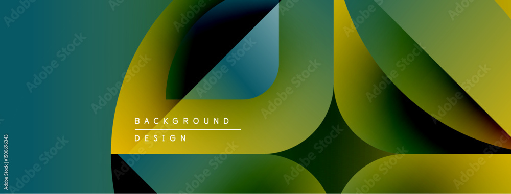Fototapete Abstract gradients form flowing shapes. Vivid colors blend, creating dynamic visual texture. Modern design element for backgrounds.