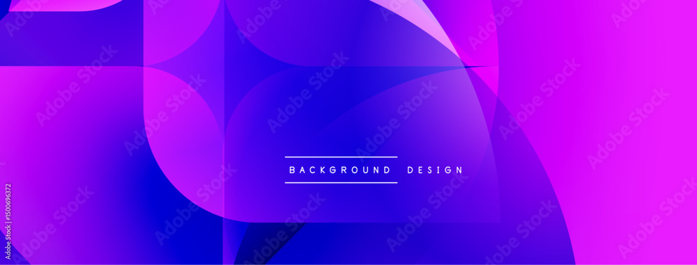 Wall mural abstract background features overlapping shapes, vibrant purple hues, smooth gradients. modern desig