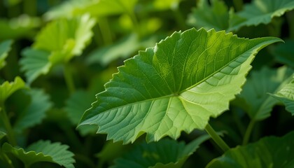 Nature of Green Leaf in Garden at Summer for Spring Background Cover Page and Eco Friendly Greenery Wallpaper
