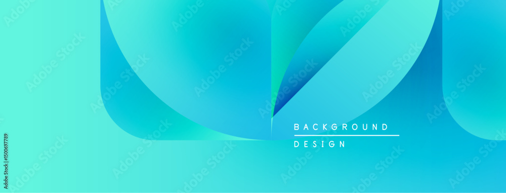 Aufkleber Abstract blue gradients form flowing shapes. Minimalist design with text indicating background, design elements present. Smooth transitions visible.