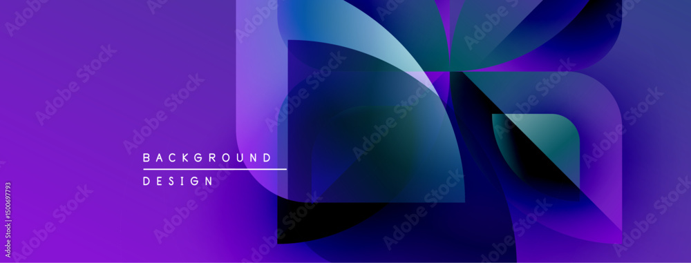 Aufkleber abstract purple design features overlapping shapes, gradients. modern aesthetic suitable for backgro