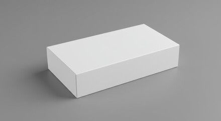 Fototapeta premium Isolated White Box on Grey Background Photo for Packaging Mockup