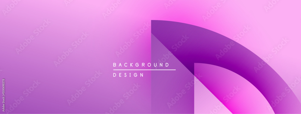 Leinwandbilder Abstract purple gradient background. Overlapping shapes create dynamic visual effect. Minimalist design with text elements present.