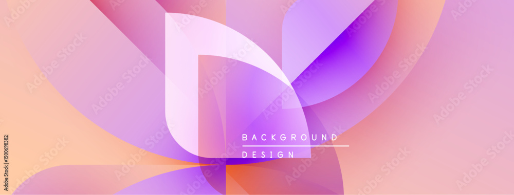 Poster abstract floral design. soft pinks, purples blend. modern aesthetic, flowing shapes create dynamic v