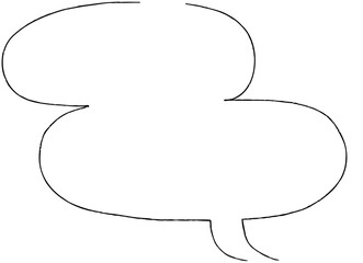 シンプルな手描きの吹き出しのイラスト