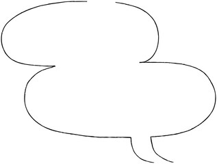 シンプルな手描きの吹き出しのイラスト