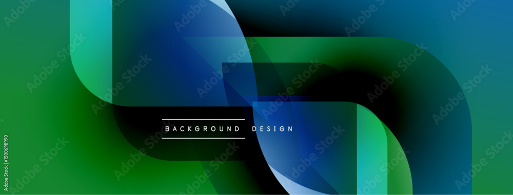 Fototapete abstract fluid shapes blend, creating dynamic gradient background. modern design utilizes cool blues