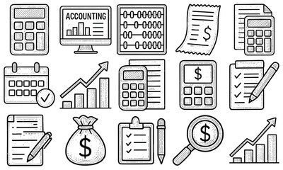 Hand Drawn Accounting Finance Icons