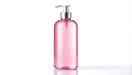 Transparent Pink Liquid Soap Bottle