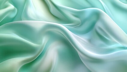 Obraz premium Abstract Teal Silk Drape: A Study in Texture and Light