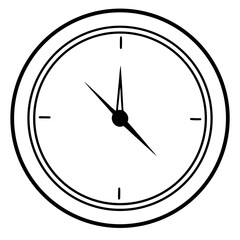 clock lineal icon with white background vector stock illustration
