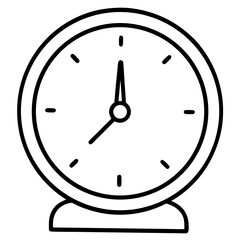 clock lineal icon with white background vector stock illustration