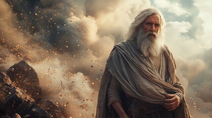 The Call of Abraham: Old Testament Watercolor Biblical Illustration
