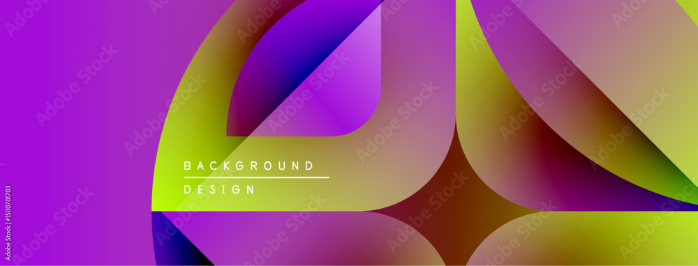 Fototapete Abstract vibrant design. Overlapping shapes create dynamic colorful composition. Modern background suitable for various projects.
