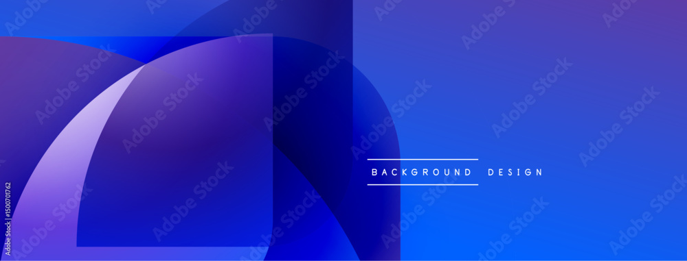 Poster Abstract blue shapes overlap, creating dynamic gradient effect. Modern design suitable for banners, backgrounds. Simple text reads background design.