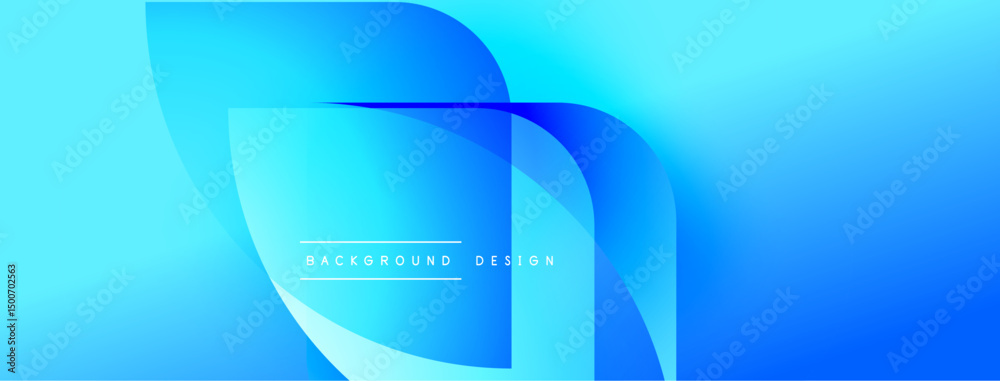 Leinwandbilder Abstract blue background. Overlapping shapes create dynamic visual effect. Modern design suitable for banners, presentations.