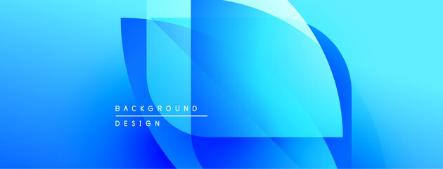 Bright blue abstract background. Overlapping shapes create dynamic visual effect. Modern design suitable for digital projects.
