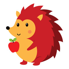 hedgehog and apple