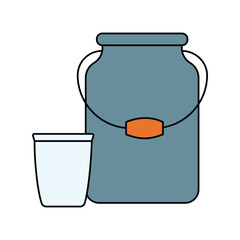 milk lineal color line icon with white background vector stock illustration