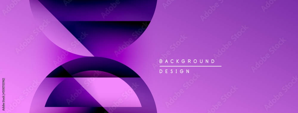Aufkleber Abstract purple design features overlapping curves. Modern gradient creates dynamic visual effect. Minimalist background suitable for presentations.