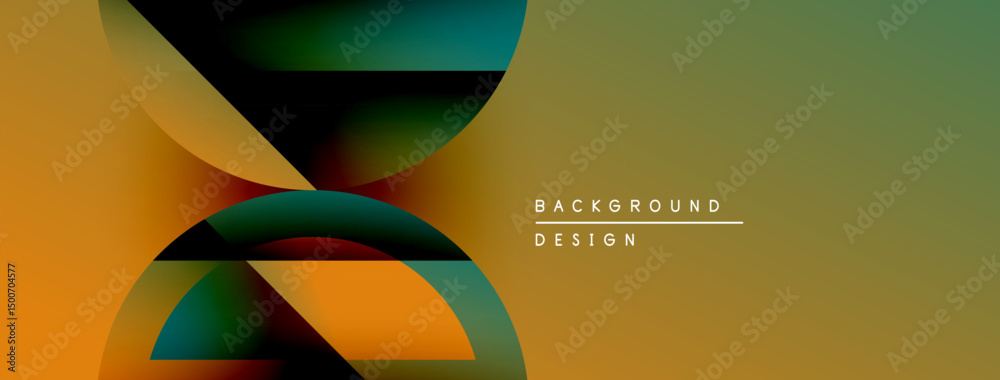 Aufkleber Abstract design features overlapping colorful circles. Gradient shades create dynamic visual effect. Minimalist style, modern aesthetic.