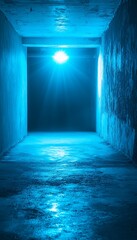 Obraz premium Blue Concrete Corridor