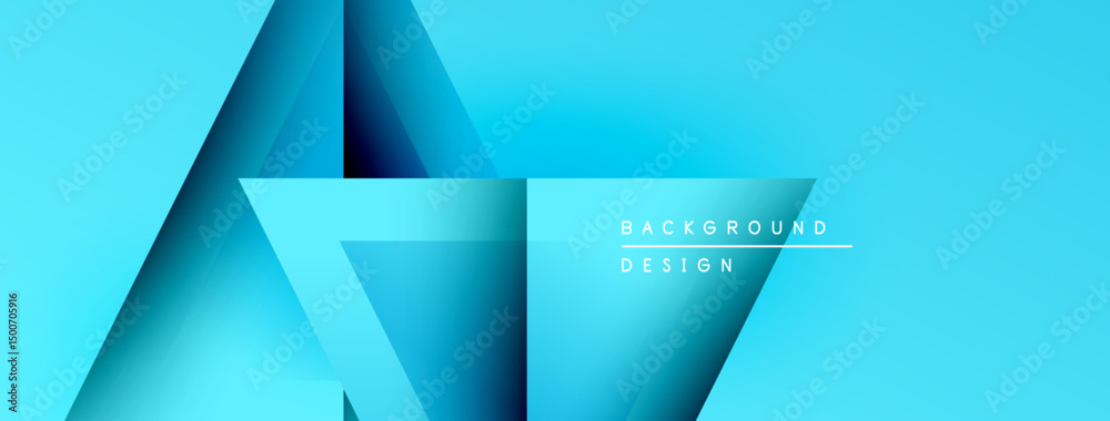 Aufkleber Abstract geometric shapes overlap, creating layered blue gradients. Modern design element suitable for backgrounds, presentations.