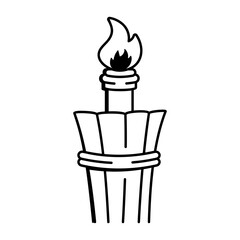 A drawing style icon of bamboo torch
