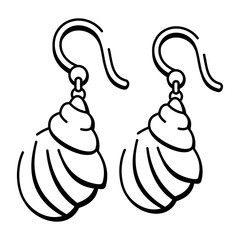 A hand drawn style icon of shell earrings
