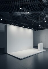Monochrome Gallery Space Empty Stage for Product Presentation Illustration