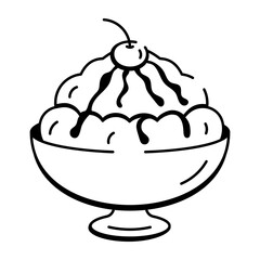 A doodle style icon of shaved ice
