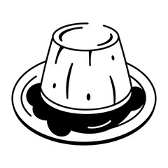 A sketchy style icon of pudding
