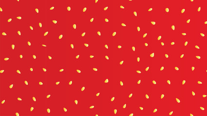 Red strawberry texture vector illustration. Seamless yellow strawberry seed pattern on a red background texture.