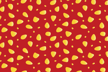 Red strawberry texture vector illustration. Seamless yellow strawberry seed pattern on a red background texture.