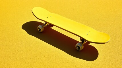 Yellow skateboard on abstract background, symbolizing dynamic urban lifestyle