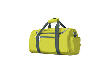 Stylish and Practical Lime Green Travel Duffle Bag for Weekends isolated on transparent background , cutout	