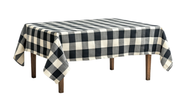 Checkered tablecloth isolated on transparent background