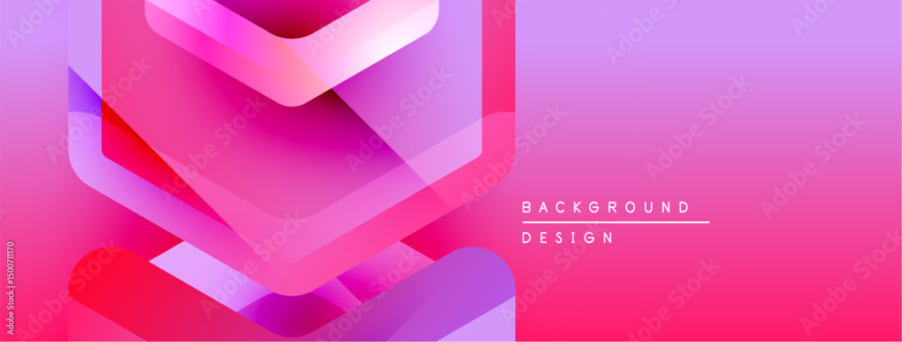 Leinwandbilder abstract geometric shapes, vibrant pinks, purples create modern background. gradient effect adds dep