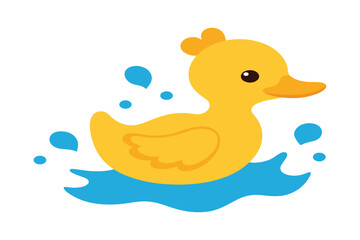 yellow rubber duck on blue background