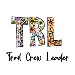 Colorful Floral and Leopard Print Trail Crew Leader Design